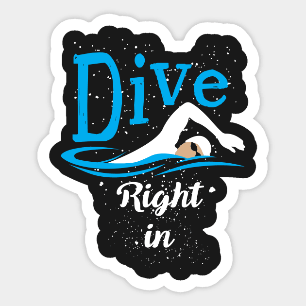 Dive Right In (Swimming) Sticker by jslbdesigns